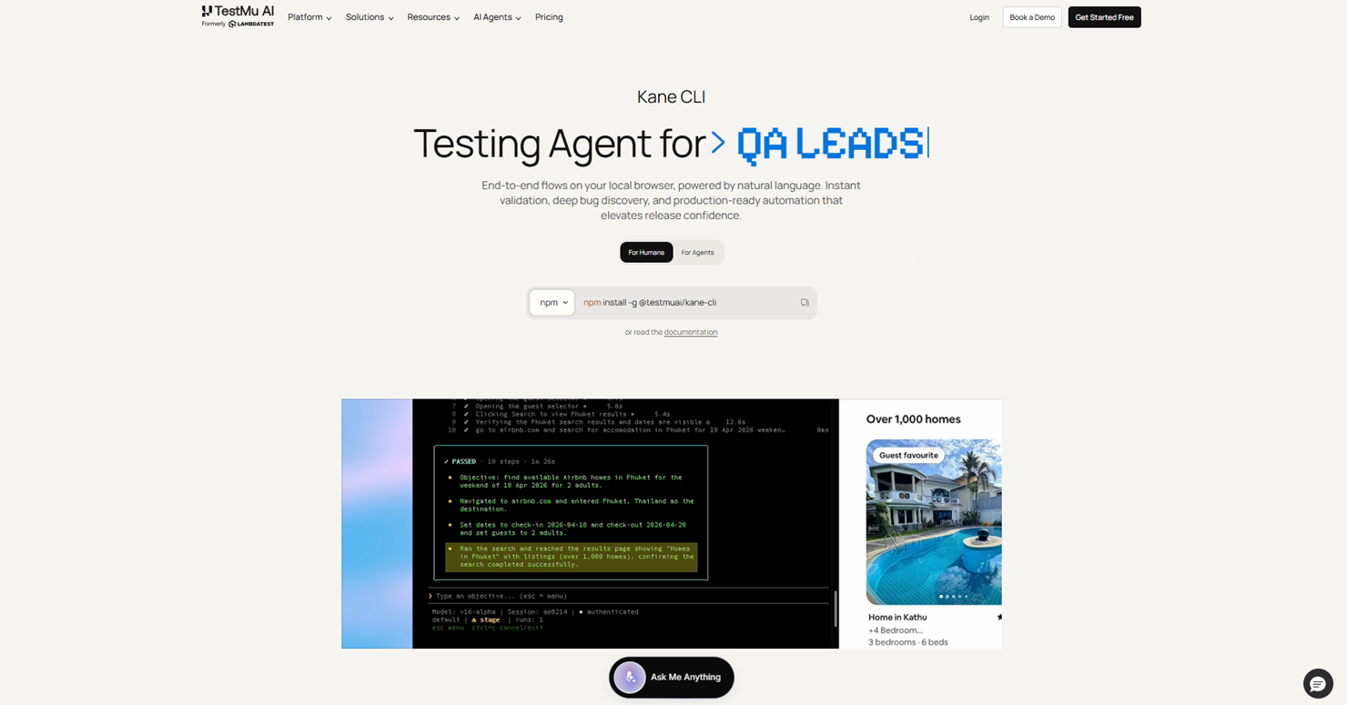 Kane CLI by TestMu AI screenshot 1